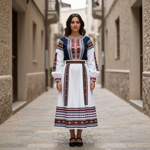 Woman in Folk Traditional Dress