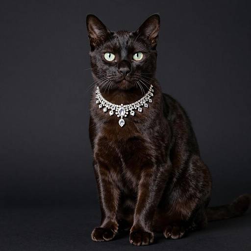 Elegant Portrait of a Diamond-Studded Cat