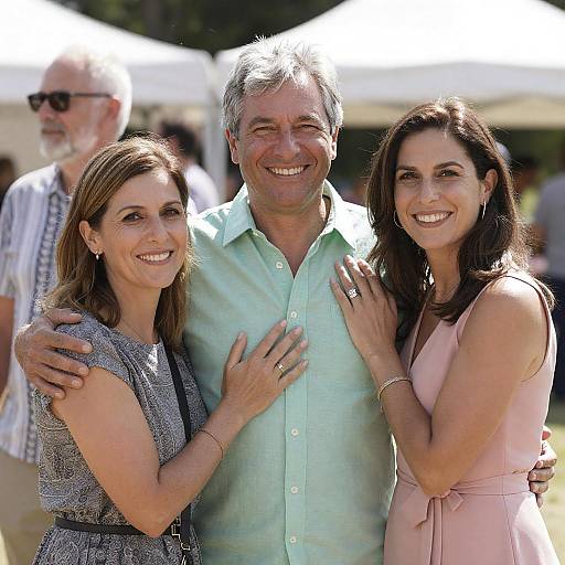 Group of Adults Smiling at Outdoor Event