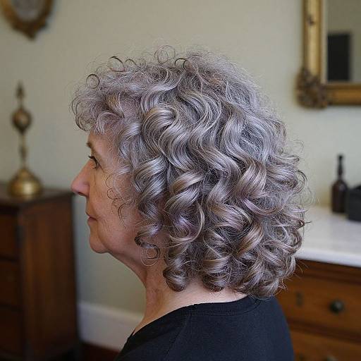 Chin-Length Curly Haircuts for Older Women