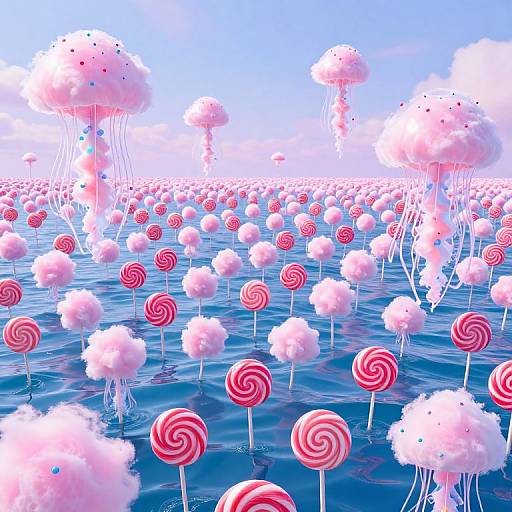 Candy Ocean with Jellyfish Tentacles