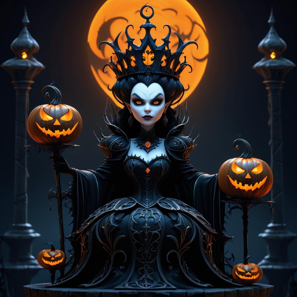 Sinister Pumpkin Queen: Tim Burton Style