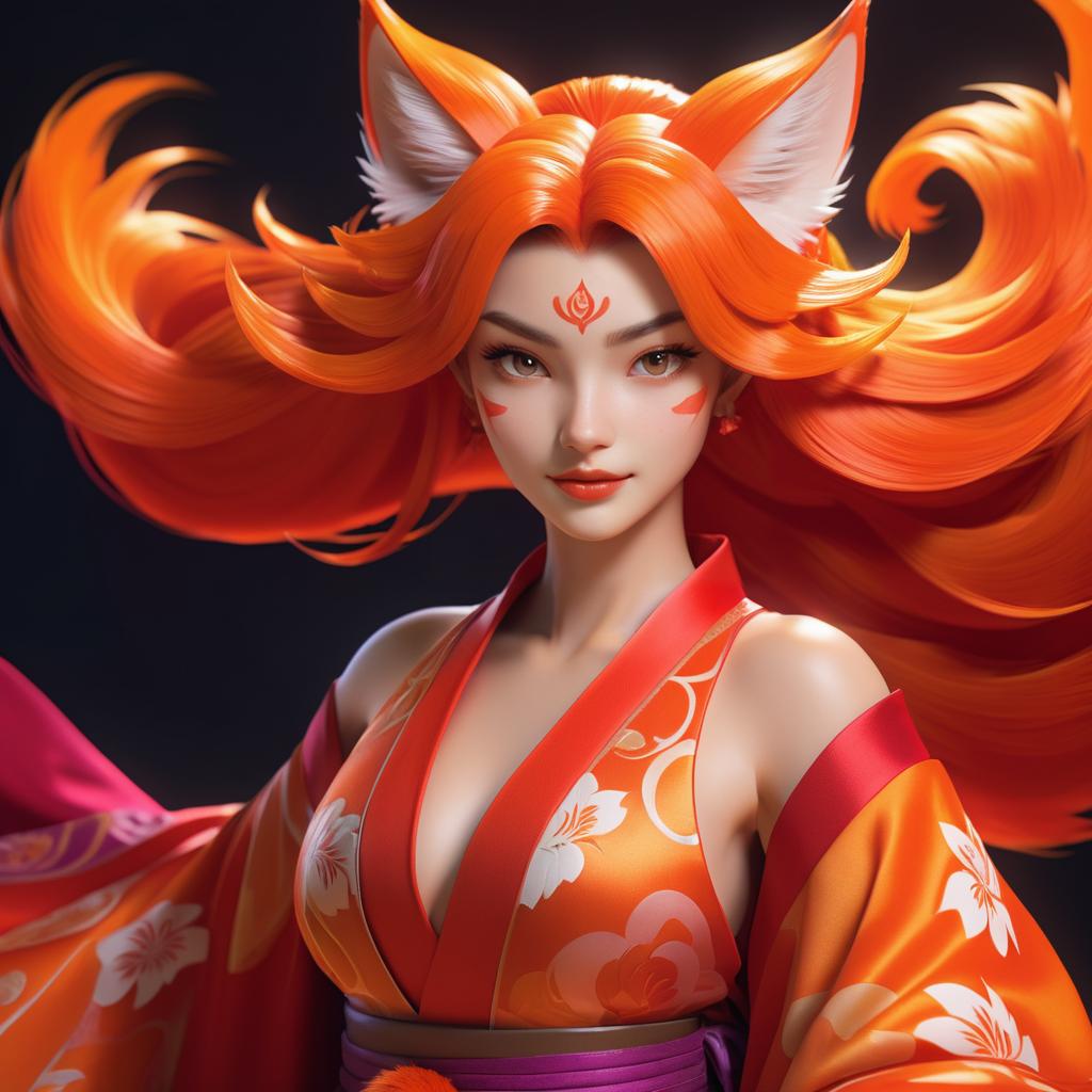 Stunning Kitsune Trickster Portrait in 4K