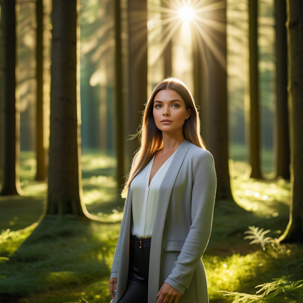 Serene Forest Beauty: A Photorealistic Portrait