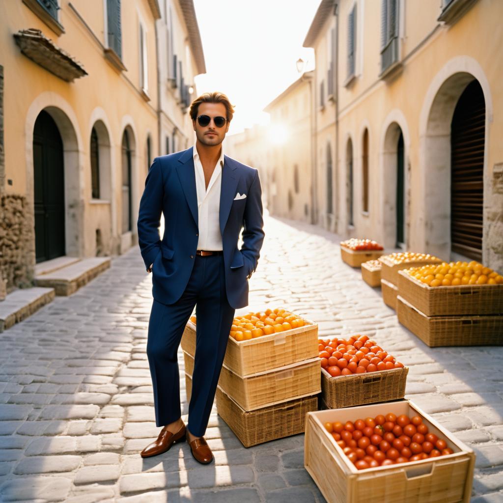 Stylish Man Posing in Italy, 1995