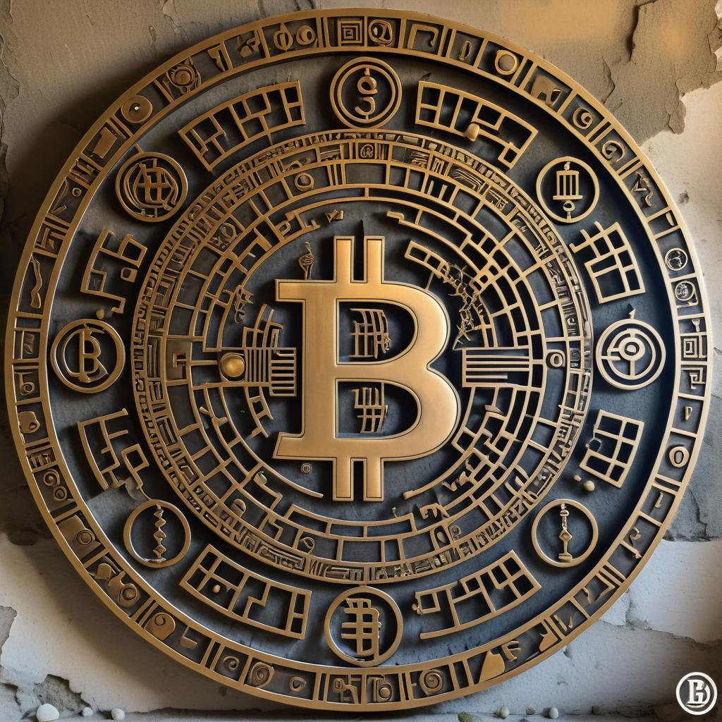 Ancient Bitcoin Artifact Surrounded by Alchemy