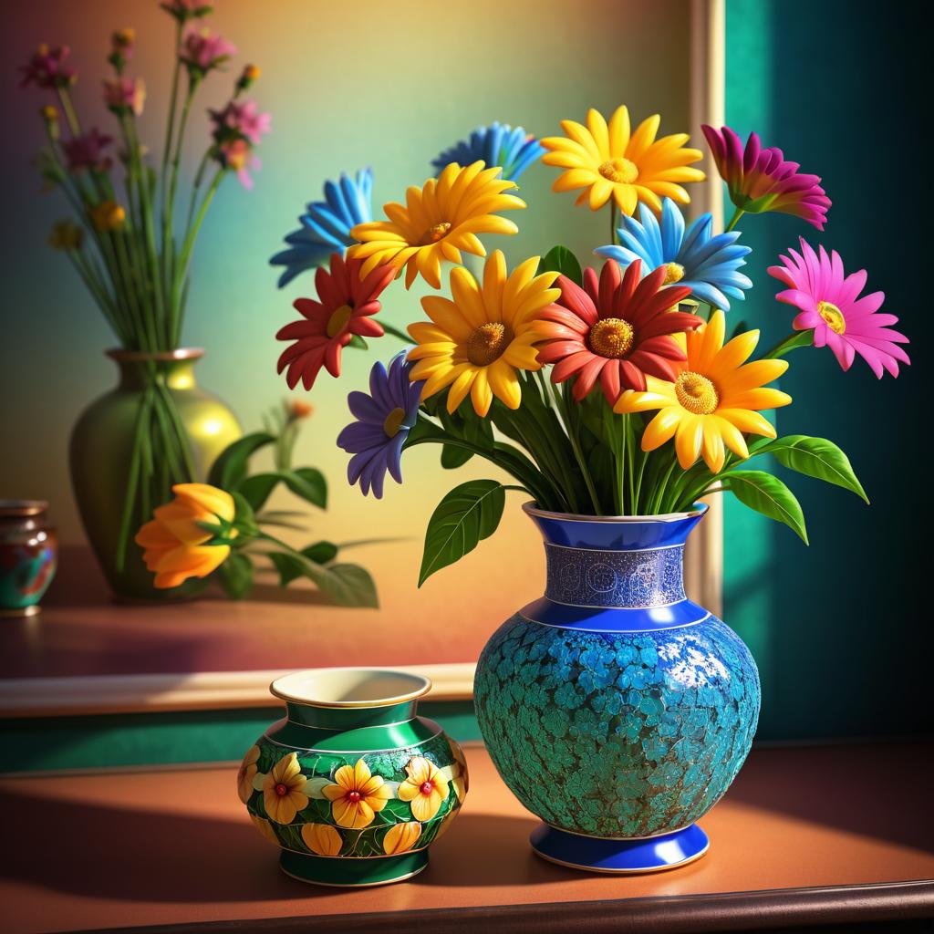 Nostalgic Vintage Flower Vase Still Life