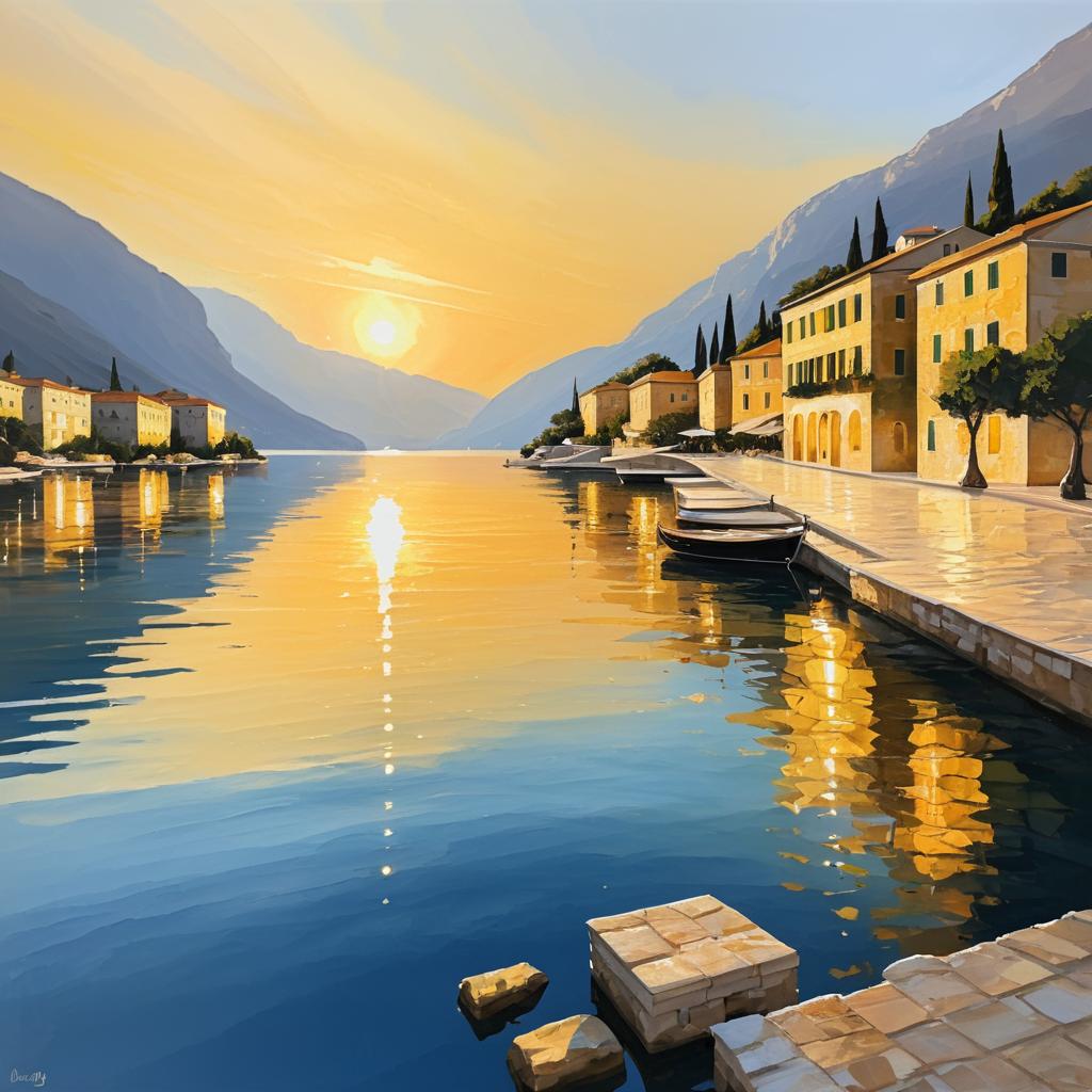 Tranquil Sunset Over Bay of Kotor