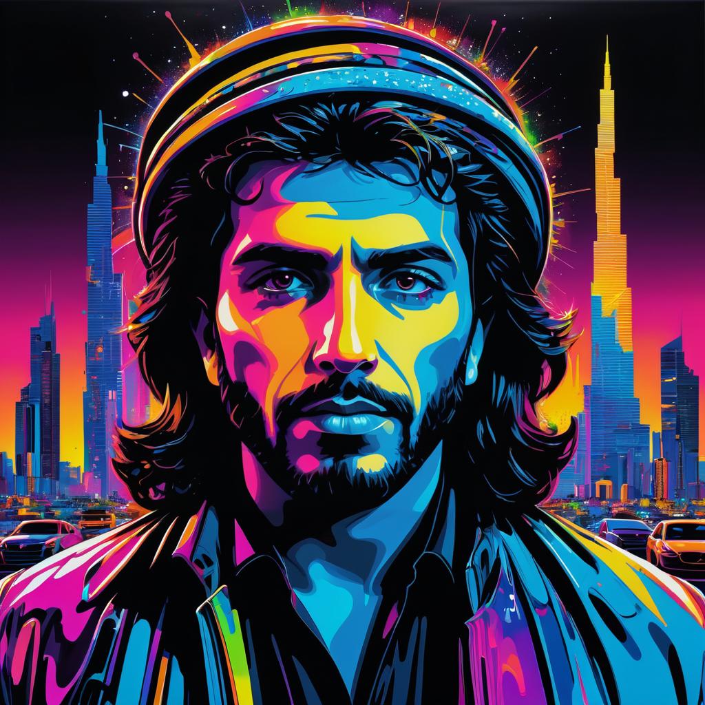 Vibrant Pop Art of Charismatic Man