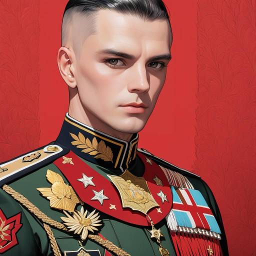 Stern Military Officer Portrait with Medal Stern Military Officer Portrait with Medal