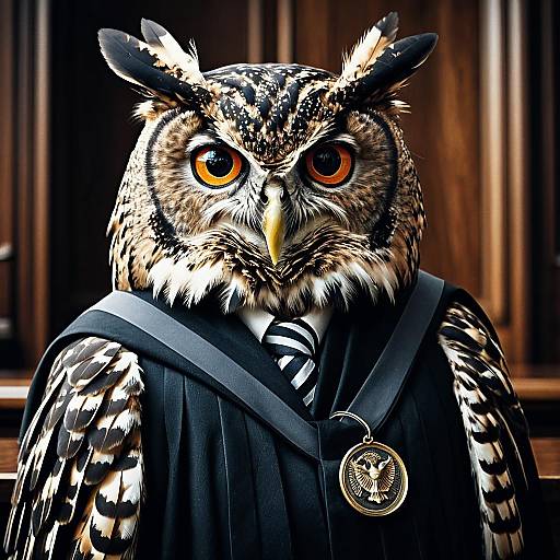 Stern Owl Judge Portrait