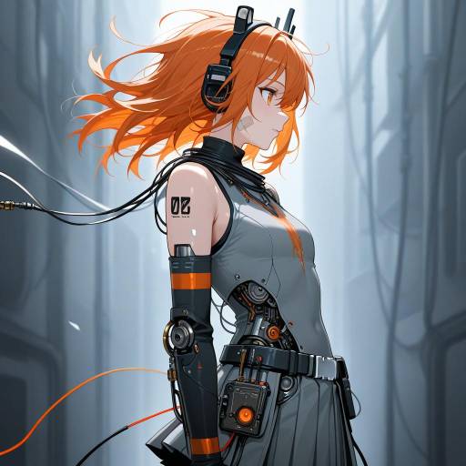 Cyborg Cowgirl with Dramatic Expression