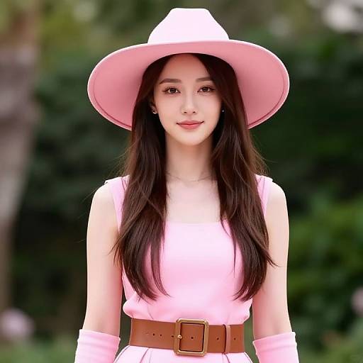 Stylish Woman in Pink Outfit