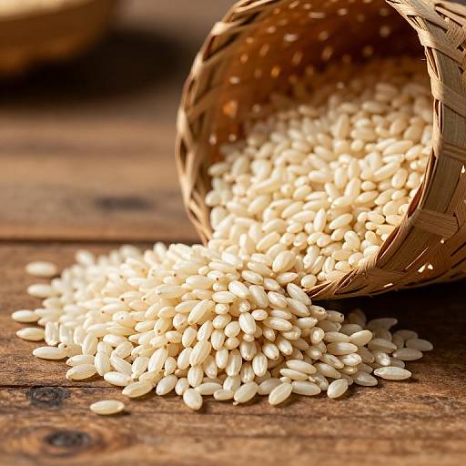 Traditional Filipino Rice in Woven Basket