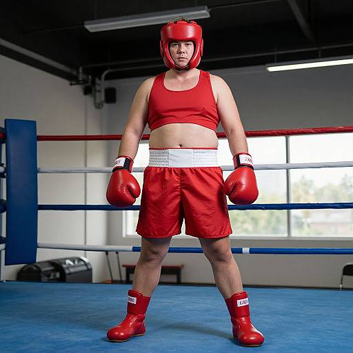 Plus Size Male Boxer in Ring