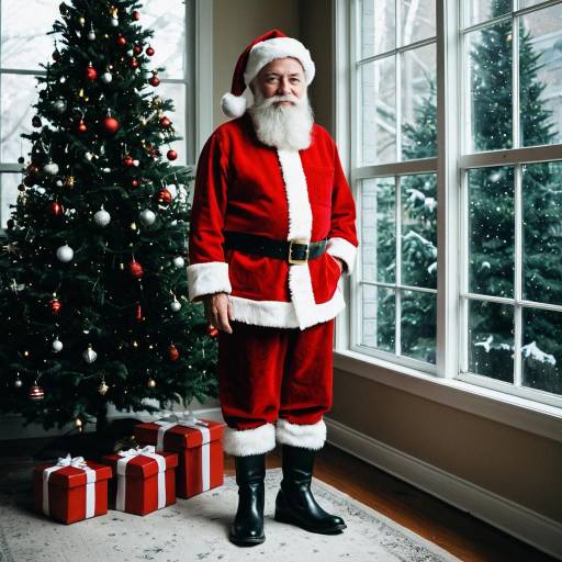Man in Santa Claus Costume Standing Indoors
