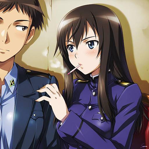 Illustration of Elizabeth f. beurling, world witches series in the style of Sameha ikuya