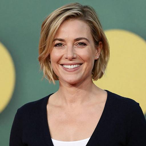 Portrait of a Smiling Woman in Cardigan