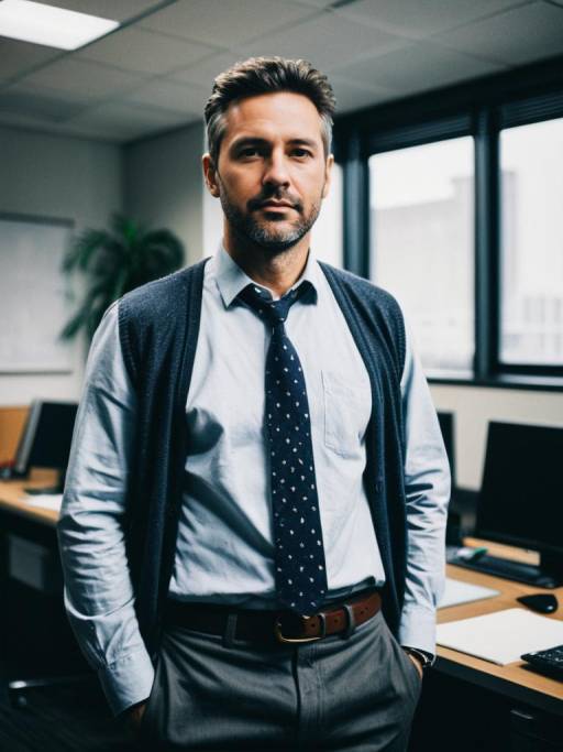 Professional Man in Casual Office Attire