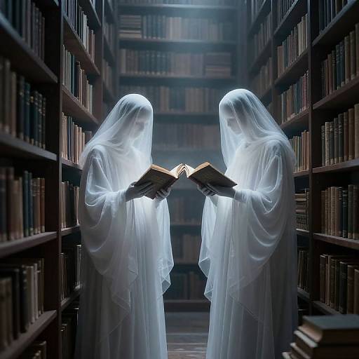 Ethereal Ghosts in Haunted Library