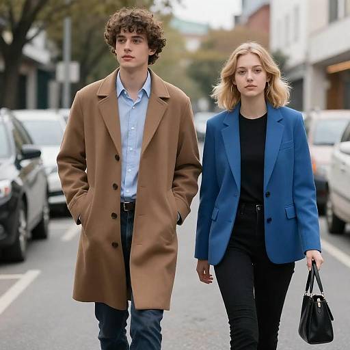 Urban Stroll of a Young Couple