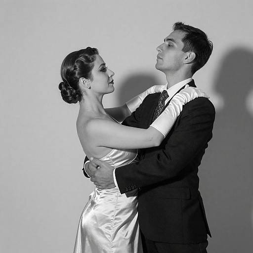 Timeless Dance: A Classic Black-and-White Moment