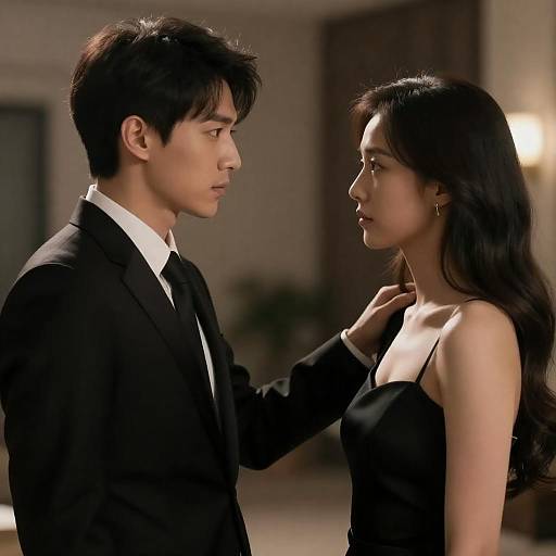 Dramatic Black and White Couple Portrait