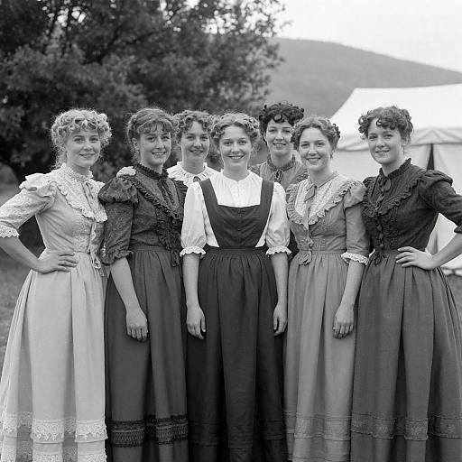 Victorian Women in Classic Outdoor Portrait