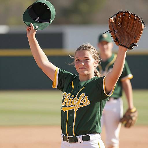 Joyful Young Softball Player in Action