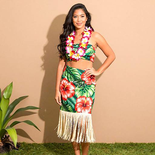Vibrant Hawaiian Costume Portrait