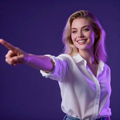 Retro Style Portrait of Smiling Woman