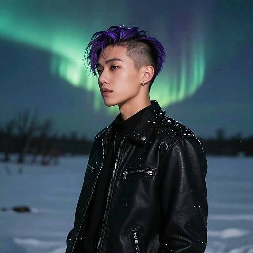 Aurora Night: Nonbinary Portrait in Leather