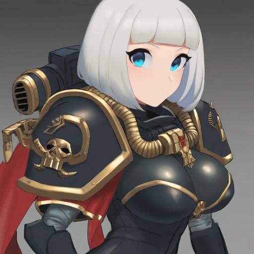 Illustration of Adepta sororitas, warhammer 40k in the style of Suisogenshi