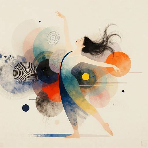 Abstract Dancer in Japanese Minimalist Style