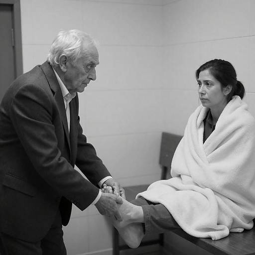 Elderly Man and Woman in Intense Scene