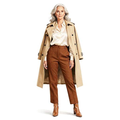 Silver-Haired Athletic Woman in Watercolor