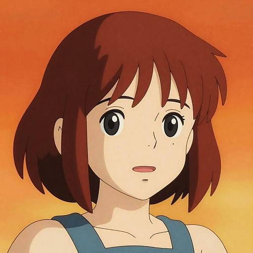 Whimsical Anime Girl in Bright Colors