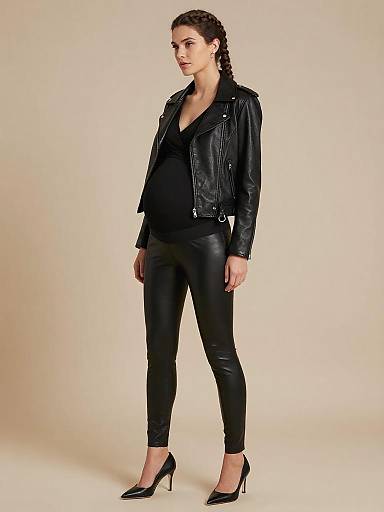 Elegant Monochrome Maternity Fashion Portrait