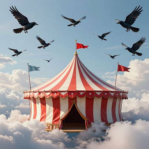 Surreal Cyberpunk Floating Circus