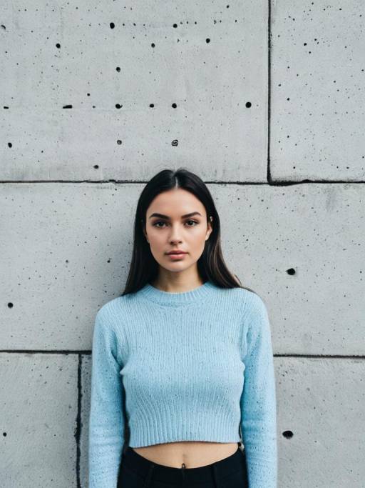 Urban Minimalist Woman in Light Blue