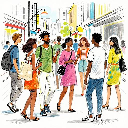 Dynamic Urban People Drawing