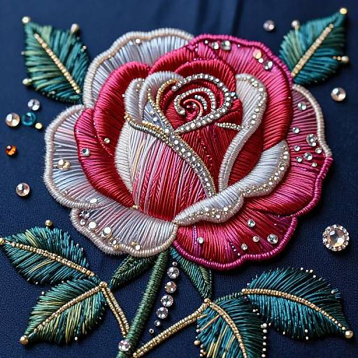 Ornate Gothic Embroidered Rose