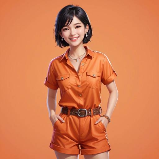 Realistic Portrait of Smiling Girl