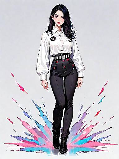 Chic Minimalist Woman in Jumpsuit