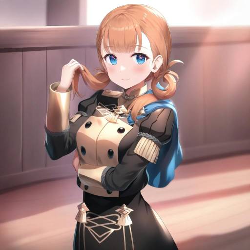 Illustration of Annette fantine dominic, fire emblem in the style of Nedia (nedia region)