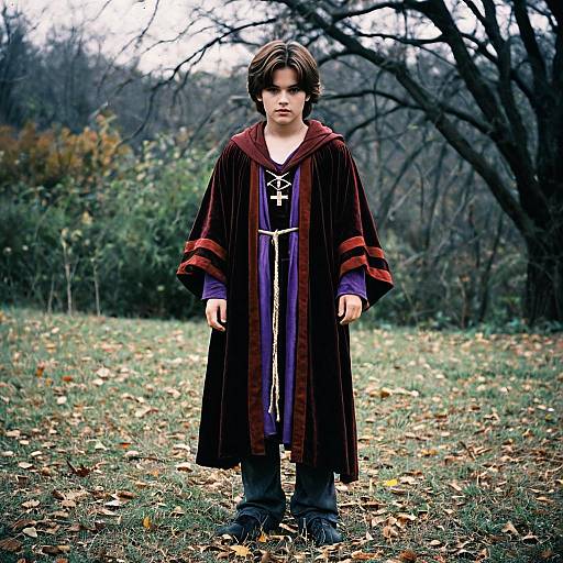 Boy in Hocus Pocus Costume Outdoors