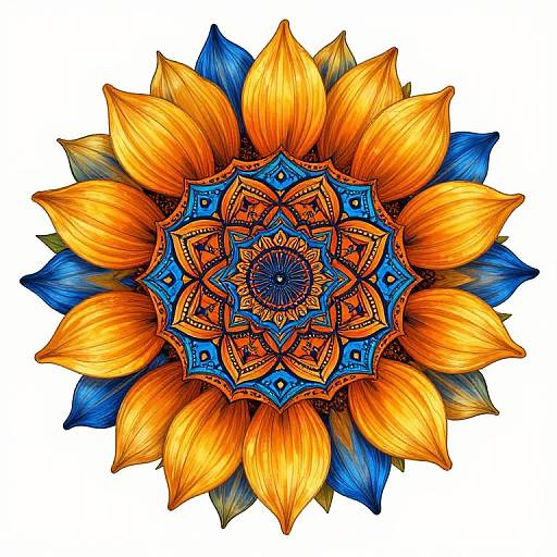 Vibrant Mandala Sunflower Design
