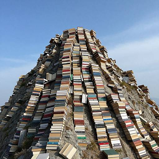 Mountain of Books Symbolizing Wisdom