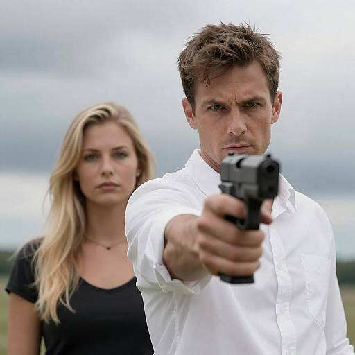 Dramatic Portrait of Intense Duo