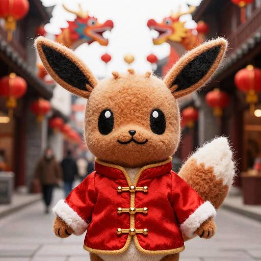 Woolen Eevee in Chinatown Lanterns